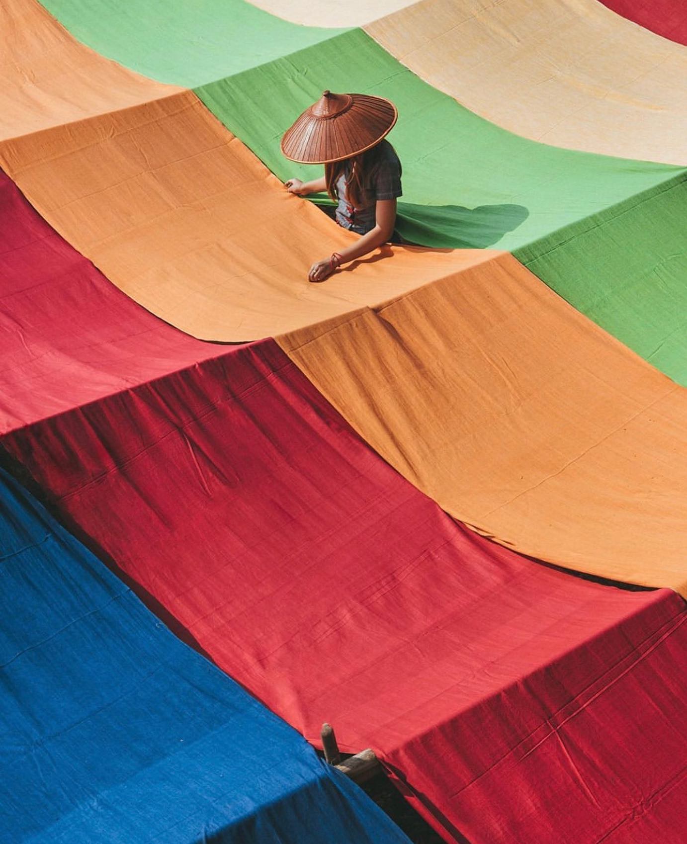 These colorful fabrics made from lotus stems are an iconic cultural